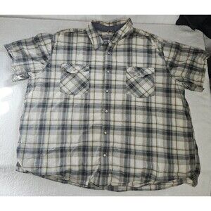Carhartt Men's Plaid Short Sleeve Pearl Snap Shirt -Relaxed Fit Cotton 4XL